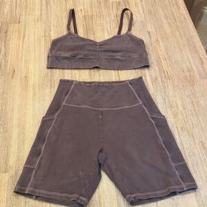 Aerie Bike Shorts Bra Set